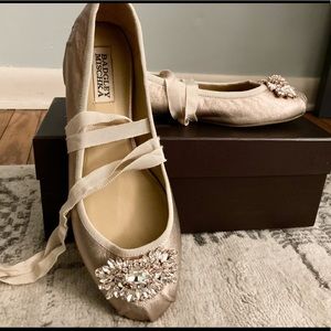 Badgley Mischka Rose Gold Ballet flats size 8.5